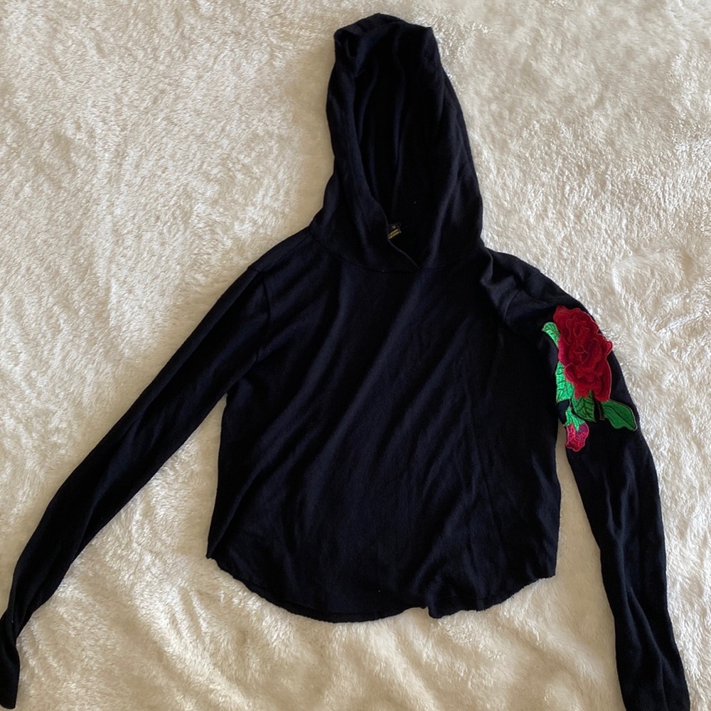 Crop black hoodie